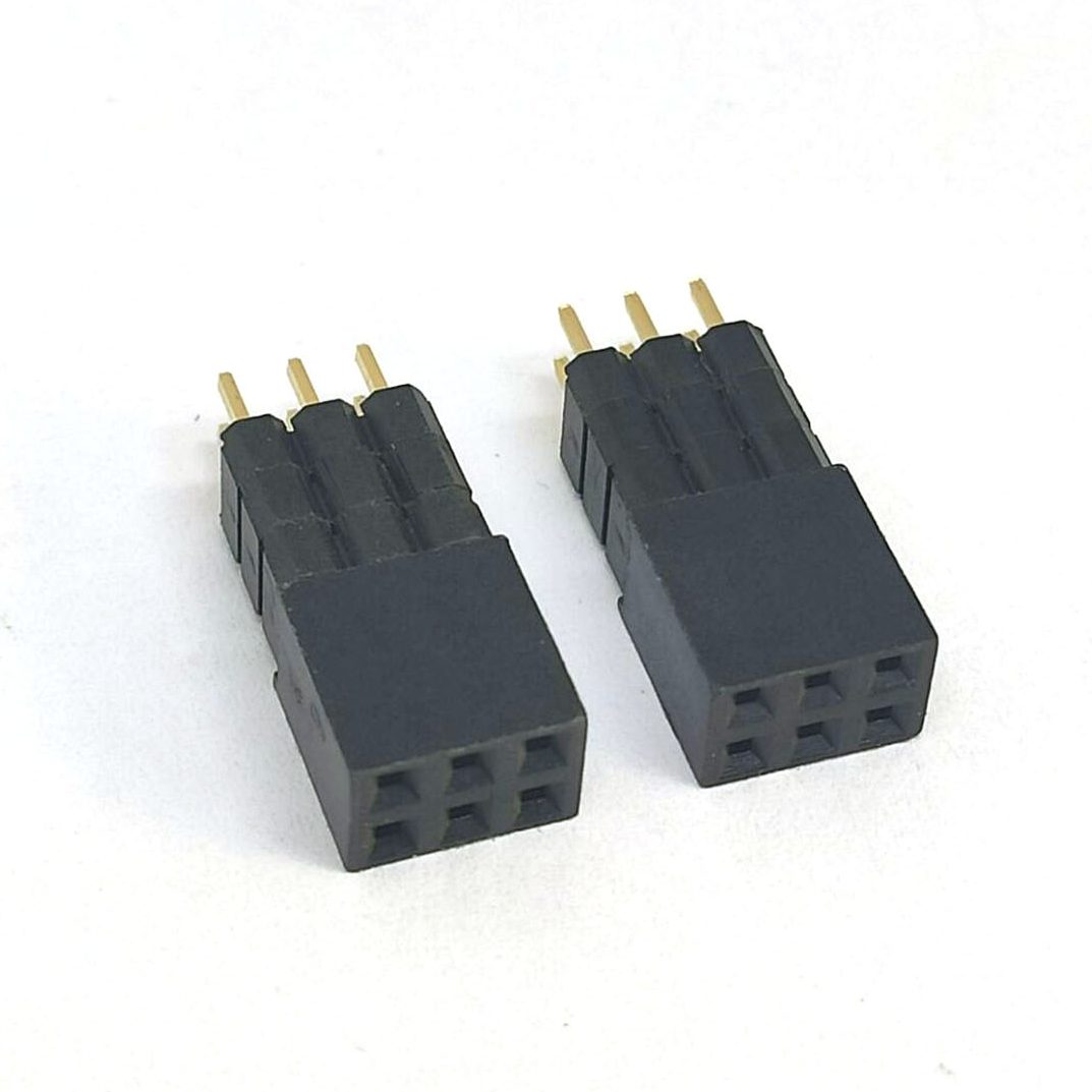 2.54mm Pitch Header Socket 6P PCB Connector double row ESW-104