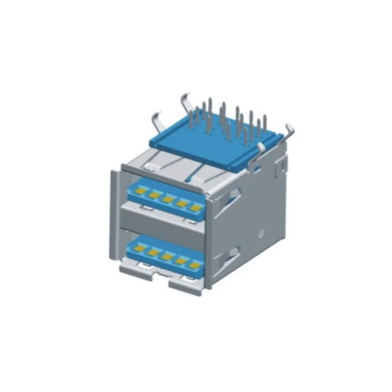 USB A Female Rev 3.0 double-deck R/A Dip Type 18P
