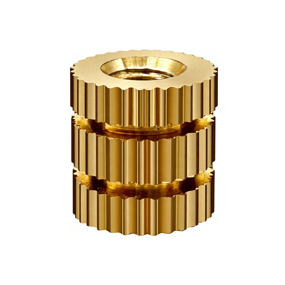Custom CNC Turned Knurled Brass Insert Nut