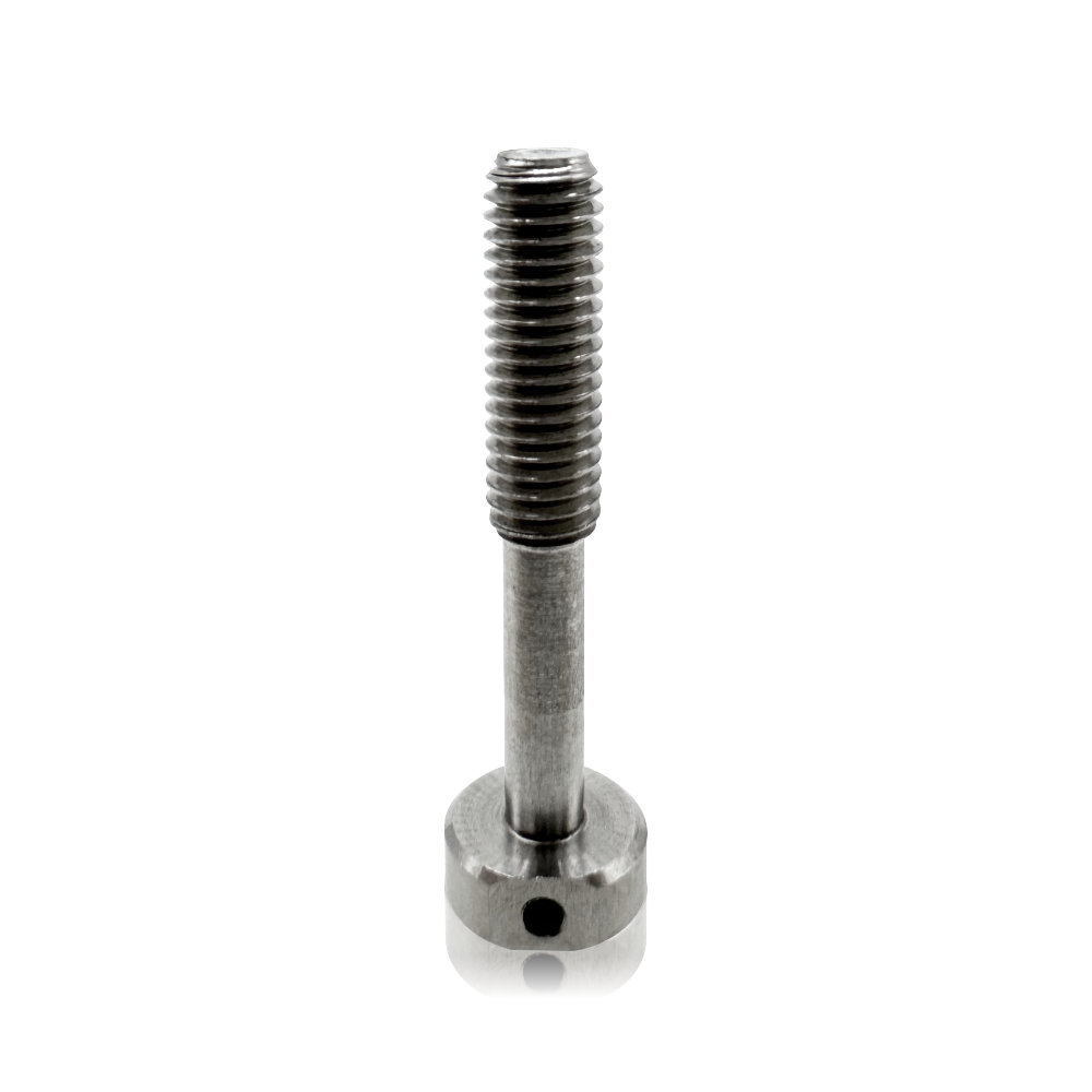 Custom CNC Turned Shoulder Screw With Side Hole