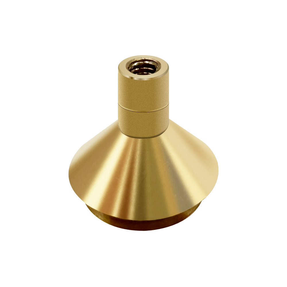 Custom CNC Turned Brass Tapered Internal Thread Base