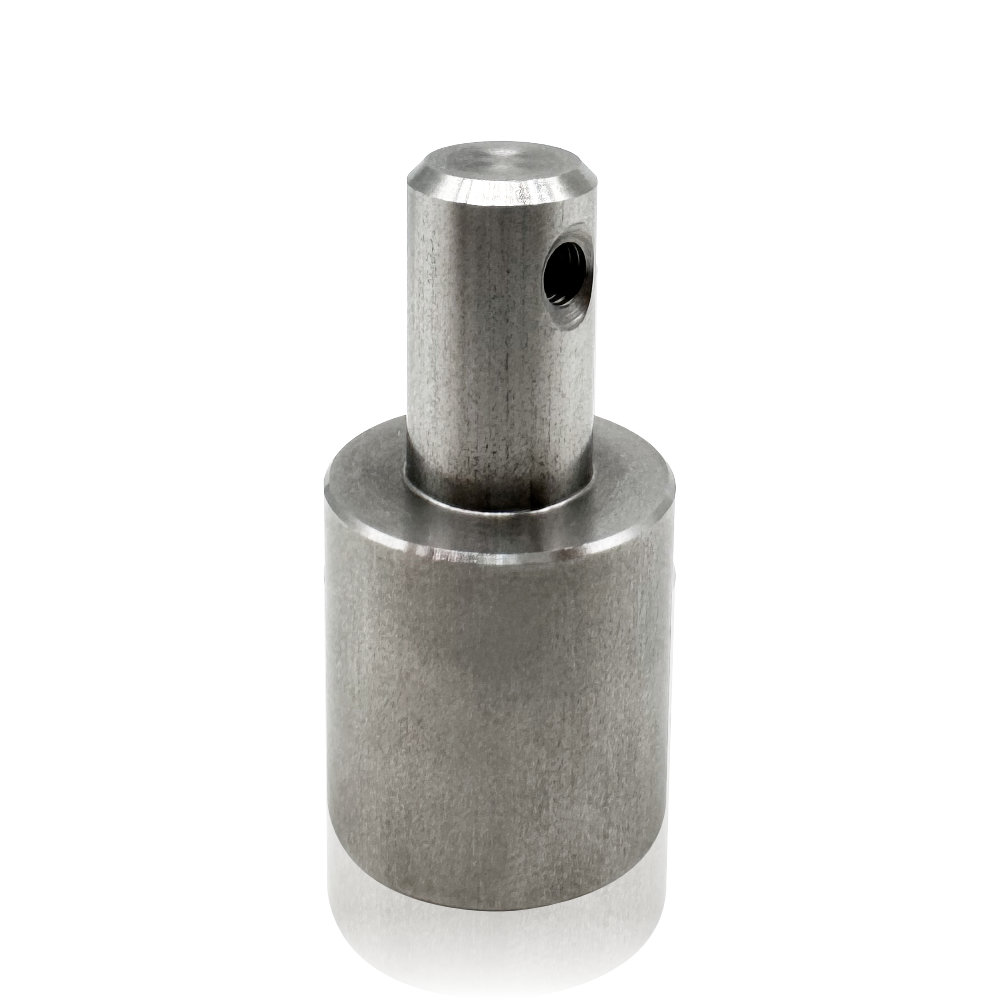 Custom CNC Turned Multi-Step Shaft with Transverse Thread Hole