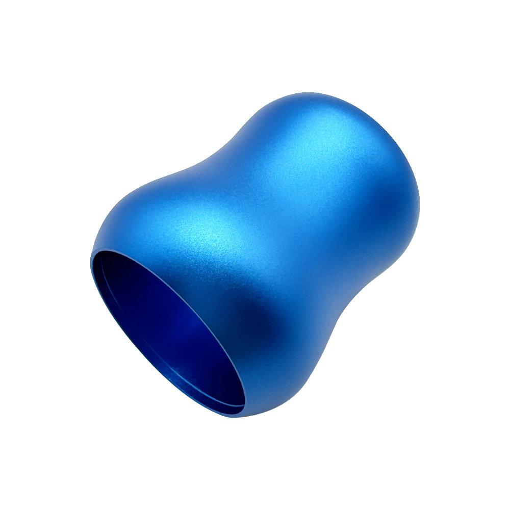 Custom CNC Turned Hollow Housing with Blue Anodizing