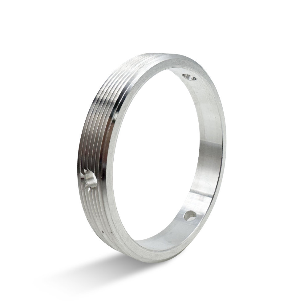 Custom CNC Turned External Thread Aluminum Retaining Ring