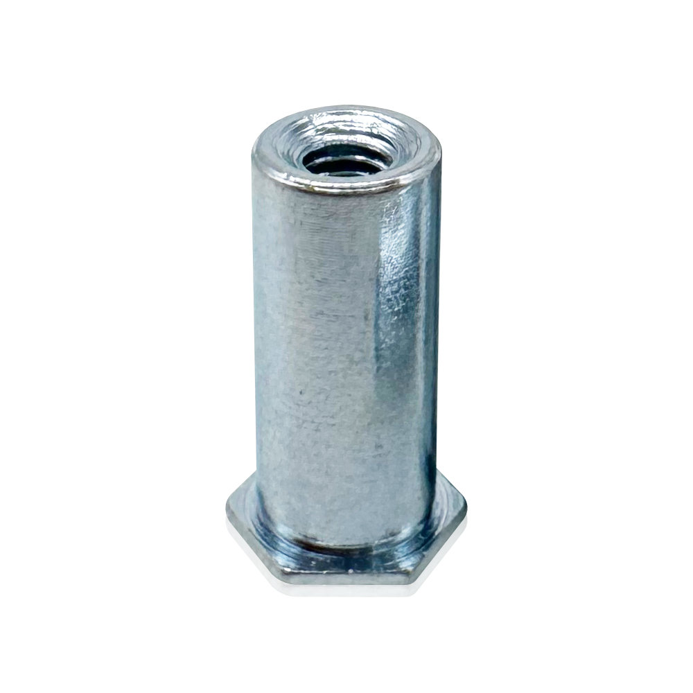 Custom CNC Turned Hex Flange Internal Threaded Standoff Nut