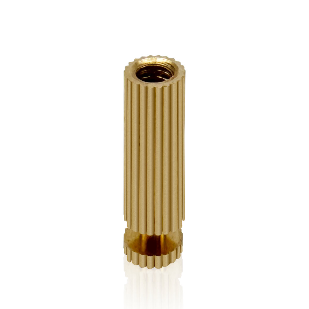 Custom CNC Turned Straight Knurled Brass Threaded Insert Nut