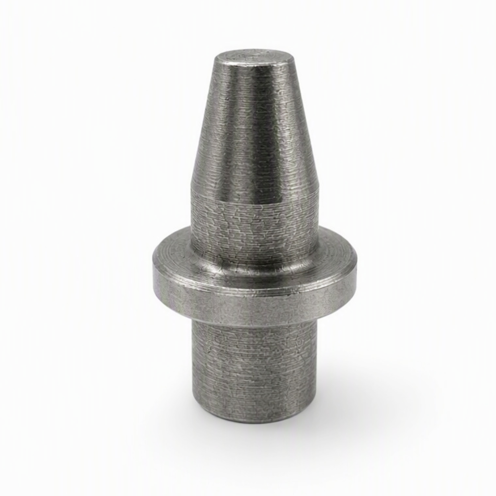 Custom CNC turned pin with tapered end and center flange